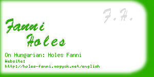 fanni holes business card